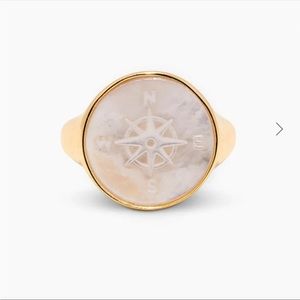 Gorjana mother of pearl Compass ring, size 6
